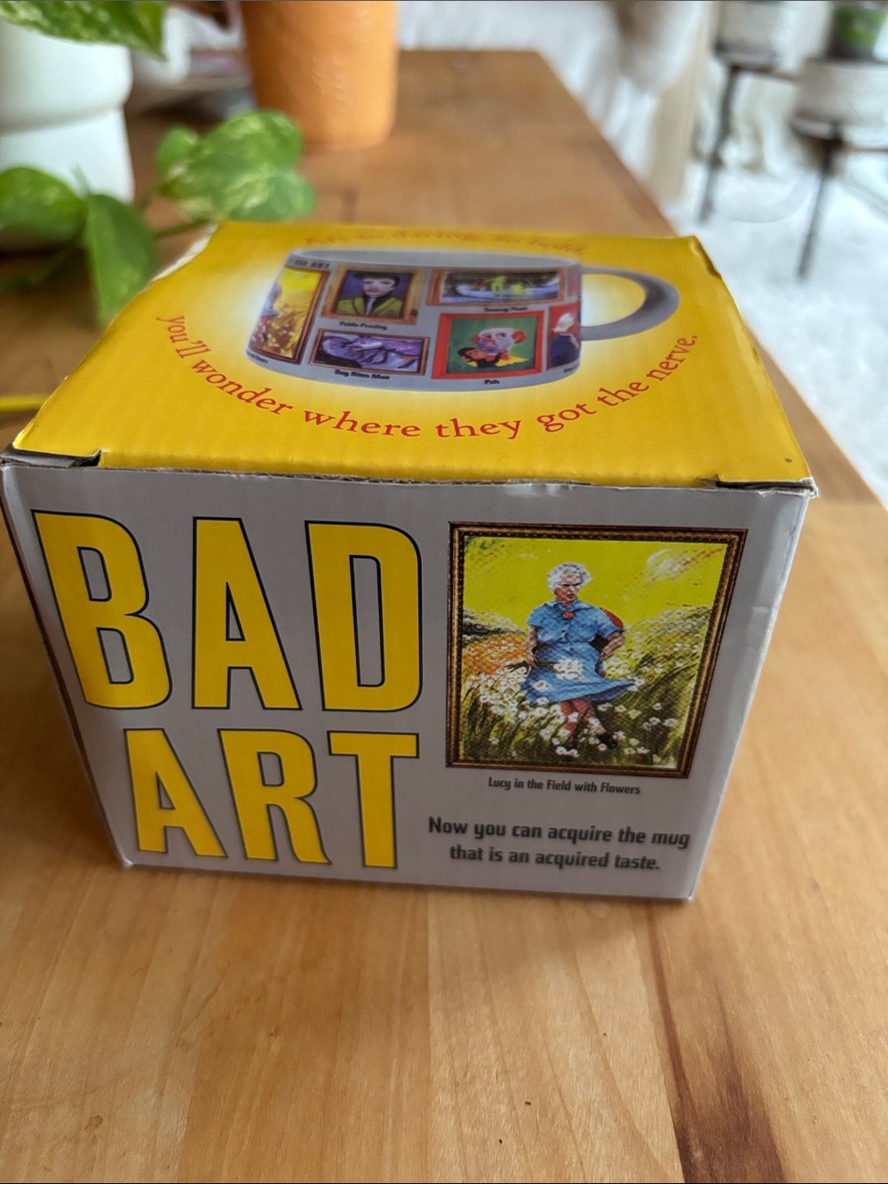 Bad Art Yellow Ceramic Mug - Novelty Home Dining Mug